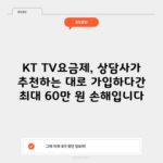 KT TV요금제, 상담사가 추천하는 대로 가입하다간 최대 60만 원 손해입니다