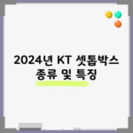 2024년 KT 셋톱박스 종류 및 특징