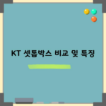 KT 셋톱박스 비교 및 특징