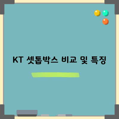 KT 셋톱박스 비교 및 특징