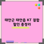 태안군 태안읍 KT 결합 할인 총정리