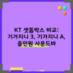 KT 셋톱박스 비교: 기가지니 3, 기가지니 A, 올인원 사운드바