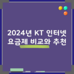 2024년 KT 인터넷 요금제 비교와 추천