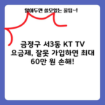 금정구 서3동 KT TV 요금제, 잘못 가입하면 최대 60만 원 손해!