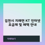 김천시 지례면 KT 인터넷 요금제 및 혜택 안내