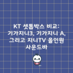 KT 셋톱박스 비교: 기가지니 3 기가지니 A, 그리고 지니TV 올인원 사운드바