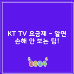 KT TV 요금제 – 알면 손해 안 보는 팁!