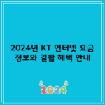 2024년 KT 인터넷 요금 정보와 결합 혜택 안내