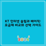 KT 인터넷 슬림과 베이직: 요금제 비교와 선택 가이드