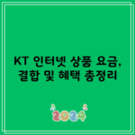 KT 인터넷 상품 요금, 결합 및 혜택 총정리