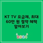 KT TV 요금제, 최대 60만 원 절약 혜택 알아보기