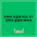 인터넷 요금제 비교: KT 인터넷 슬림과 베이직