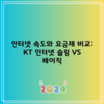 인터넷 속도와 요금제 비교: KT 인터넷 슬림 VS 베이직