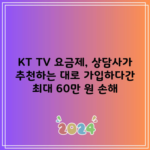 KT TV 요금제, 상담사가 추천하는 대로 가입하다간 최대 60만 원 손해