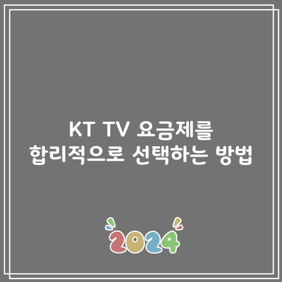 KT TV 요금제를 합리적으로 선택하는 방법