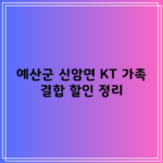 예산군 신암면 KT 가족 결합 할인 정리