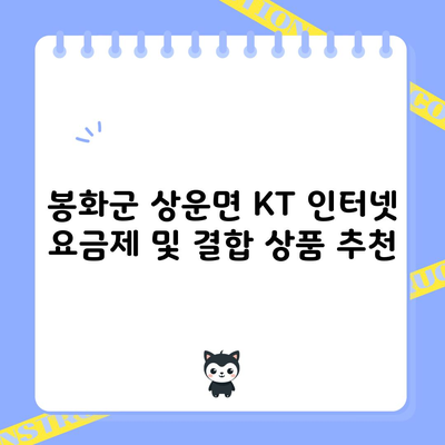 봉화군 상운면 KT 인터넷 요금제 및 결합 상품 추천