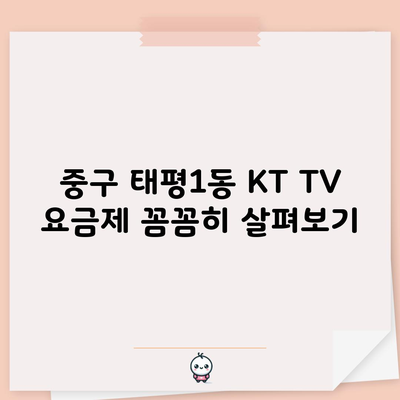 중구 태평1동 KT TV 요금제 꼼꼼히 살펴보기