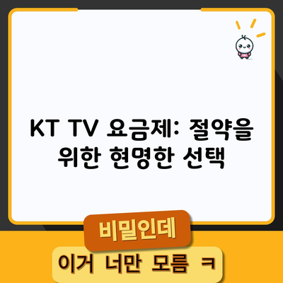 KT TV 요금제: 절약을 위한 현명한 선택