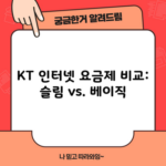 KT 인터넷 요금제 비교: 슬림 vs. 베이직