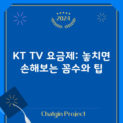 KT TV 요금제: 놓치면 손해보는 꼼수와 팁