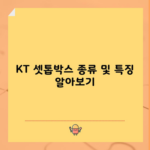 KT 셋톱박스 종류 및 특징 알아보기