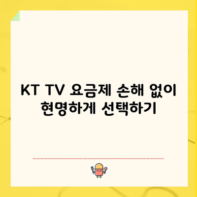 KT TV 요금제 손해 없이 현명하게 선택하기