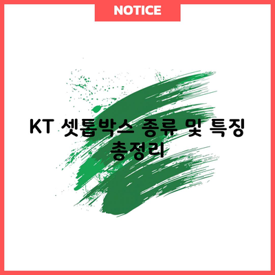 KT 셋톱박스 종류 및 특징 총정리