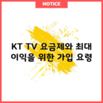 KT TV 요금제와 최대 이익을 위한 가입 요령