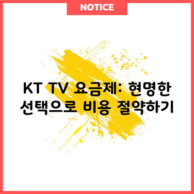 KT TV 요금제: 현명한 선택으로 비용 절약하기