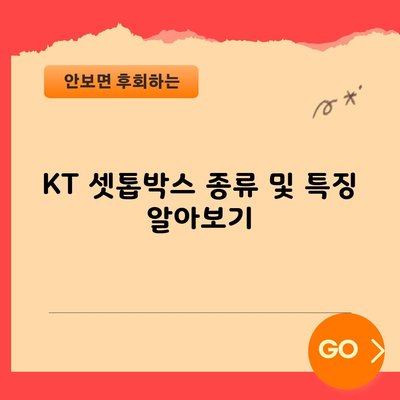 KT 셋톱박스 종류 및 특징 알아보기