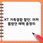 KT 가족결합 할인: 미처 몰랐던 혜택 총정리