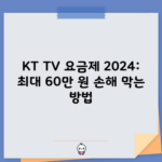 KT TV 요금제 2024: 최대 60만 원 손해 막는 방법