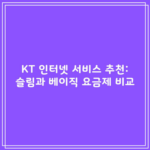 KT 인터넷 서비스 추천: 슬림과 베이직 요금제 비교