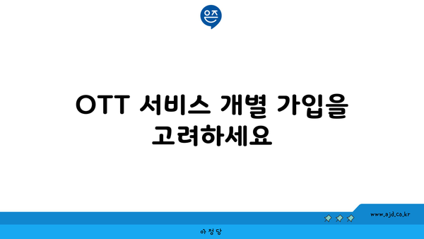 OTT 서비스 개별 가입을 고려하세요