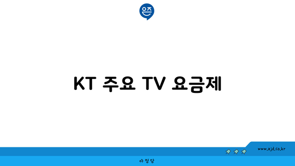 KT 주요 TV 요금제