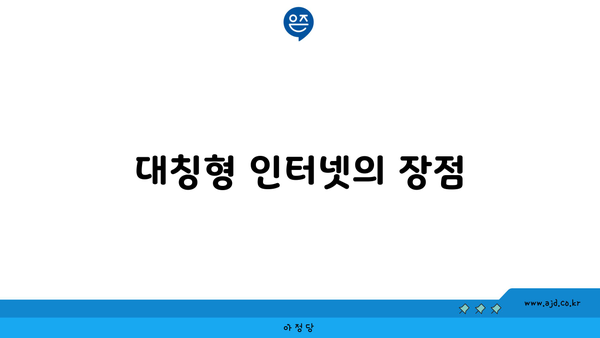 대칭형 인터넷의 장점