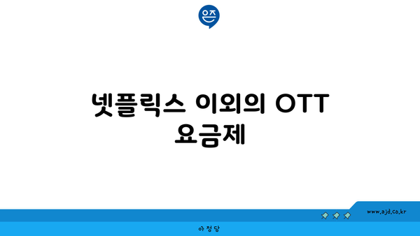 넷플릭스 이외의 OTT 요금제