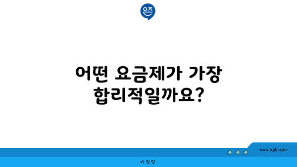 어떤 요금제가 가장 합리적일까요?