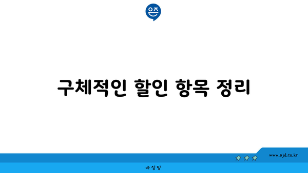 구체적인 할인 항목 정리