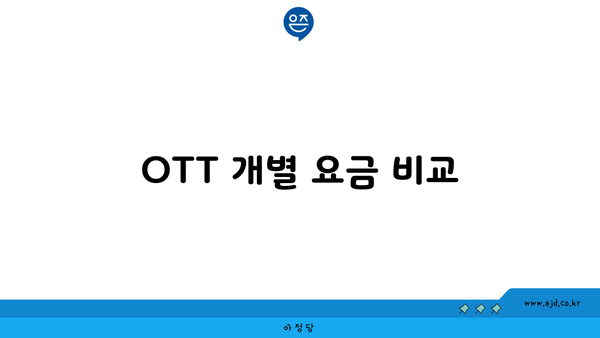 OTT 개별 요금 비교