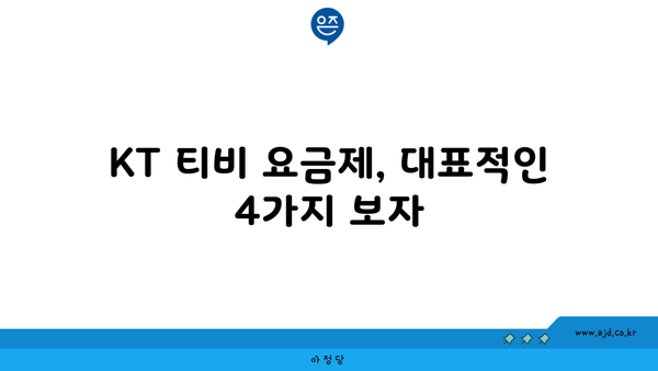 KT 티비 요금제, 대표적인 4가지 보자