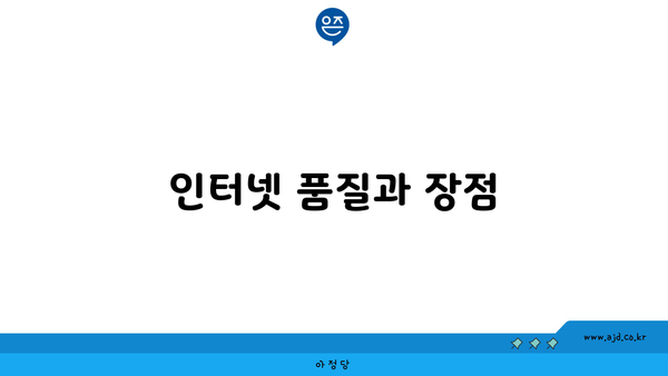 인터넷 품질과 장점