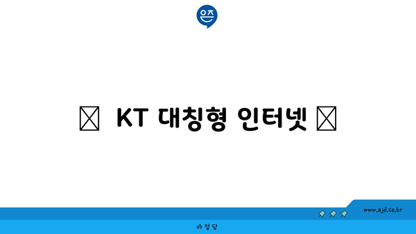 ✦  KT 대칭형 인터넷 ✻