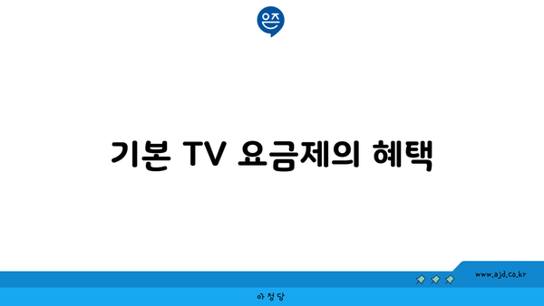 기본 TV 요금제의 혜택