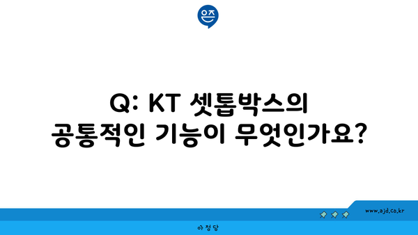 Q: KT 셋톱박스의 공통적인 기능이 무엇인가요?