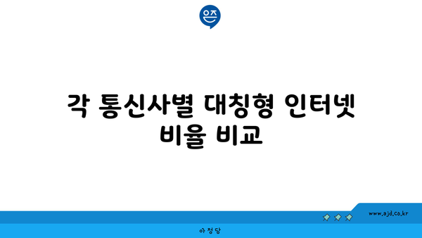 각 통신사별 대칭형 인터넷 비율 비교