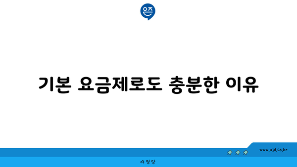 기본 요금제로도 충분한 이유