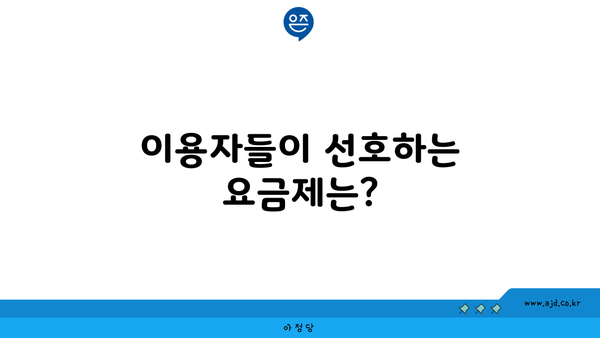 이용자들이 선호하는 요금제는?