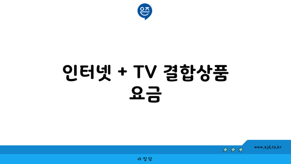 인터넷 + TV 결합상품 요금